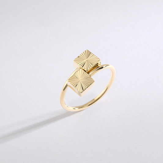 Kare Düz Minimal Geometrik Yüzük