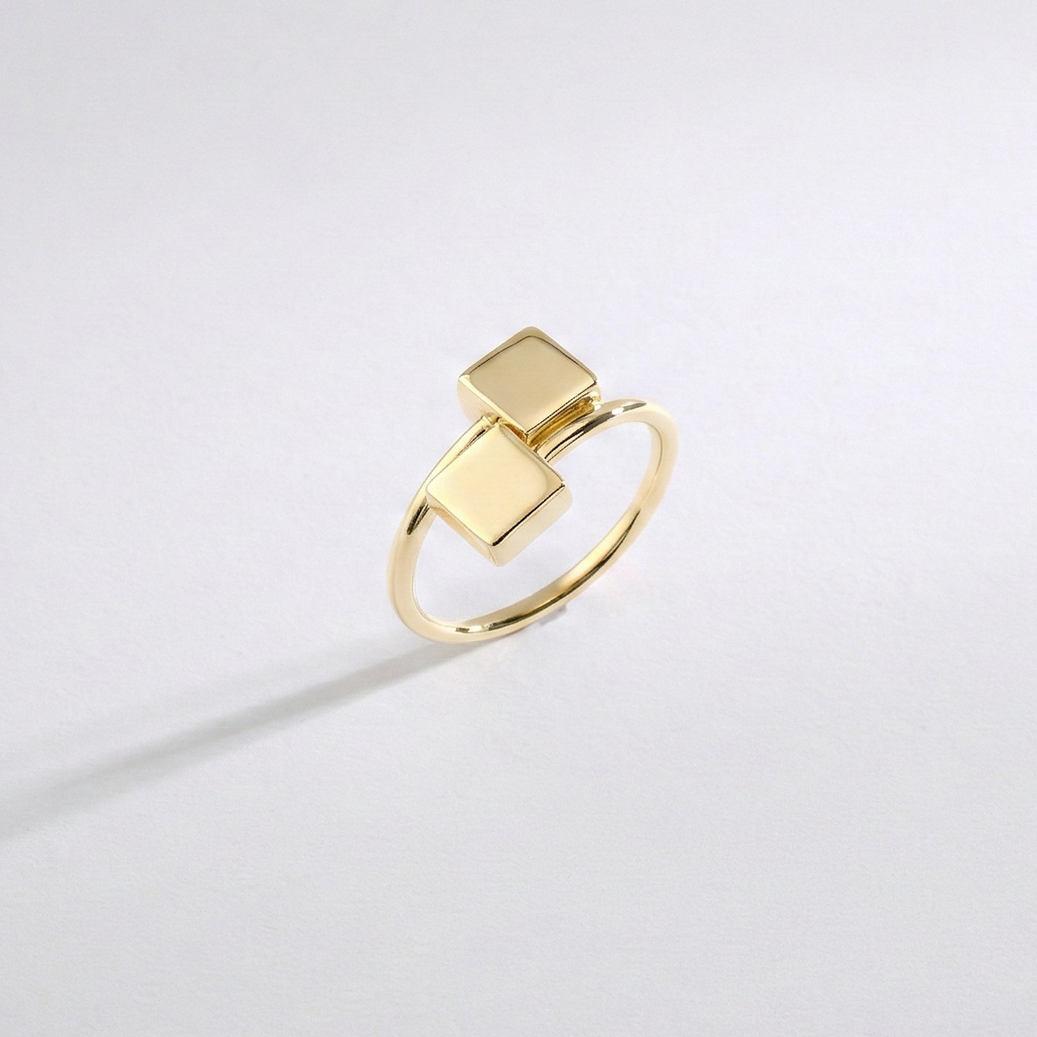Kare Düz Minimal Geometrik Yüzük